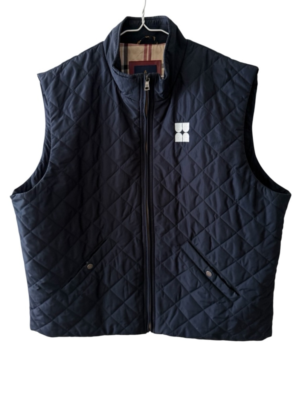Brooks Brothers Diamond Quilted Fall Winter Vest Men’s 2XL XXL Navy Blue